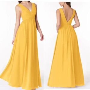 AZAZIE Women's Ranvie Formal Chiffon‎ Flowy Maxi Gown Dress Gold Yellow